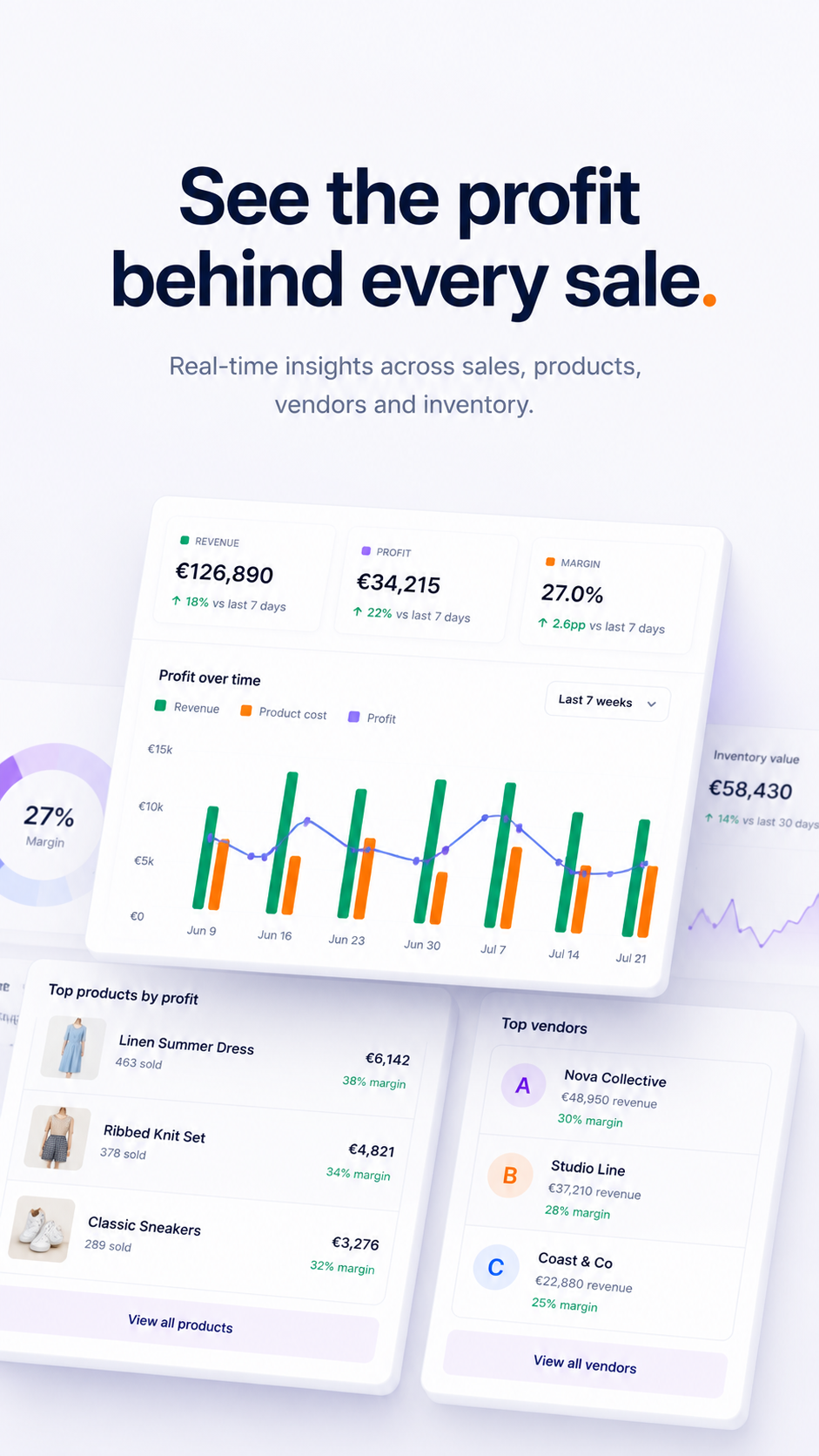 ShopETell mobile app dashboard preview